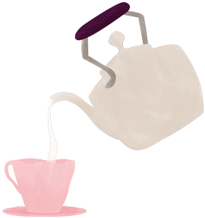 Teapot pouring tea illustration